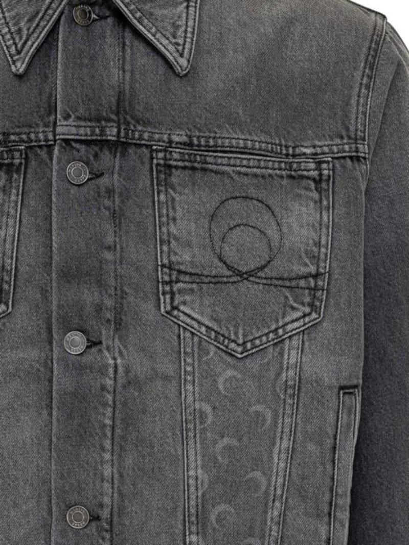 MARINE SERRE Dark Grey Denim Jacket - Dark Grey Denim