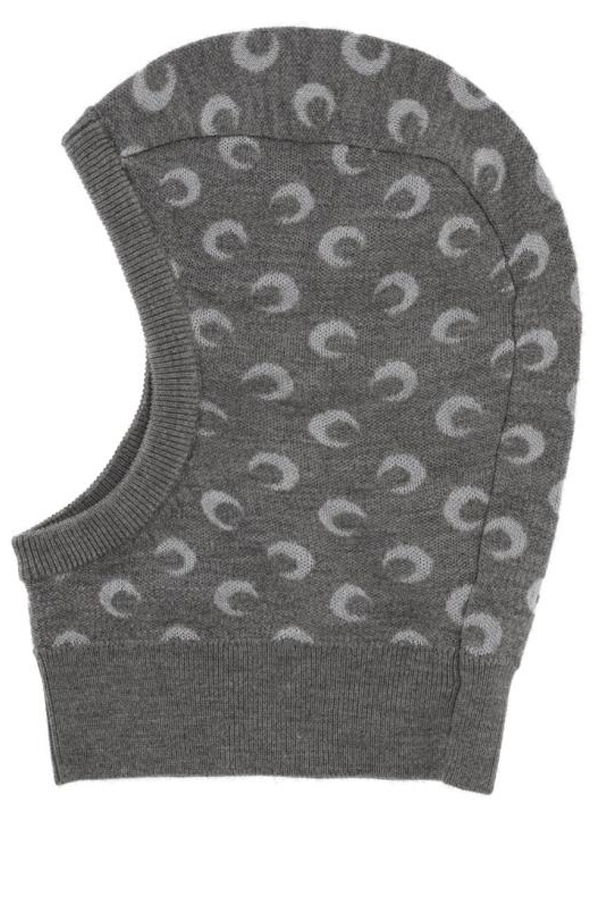 MARINE SERRE Moon Jacquard Knit Beanie - Grey
