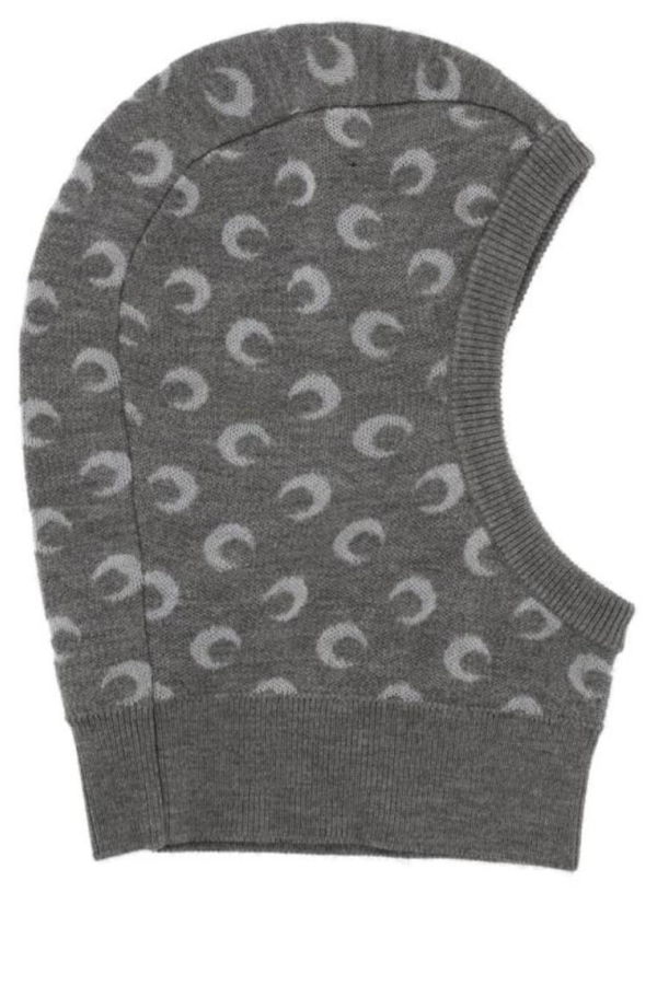 MARINE SERRE Moon Jacquard Knit Beanie - Grey