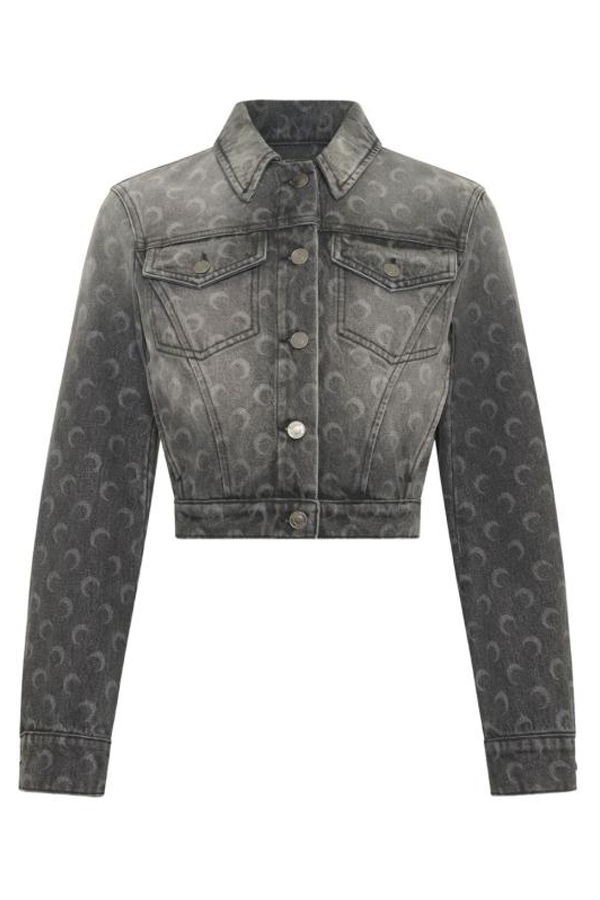 MARINE SERRE Dark Grey Denim Denim Jacket - Dark Grey Denim