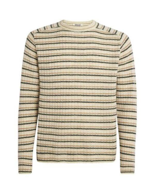 Auralee Sweater - Ivory Stripe