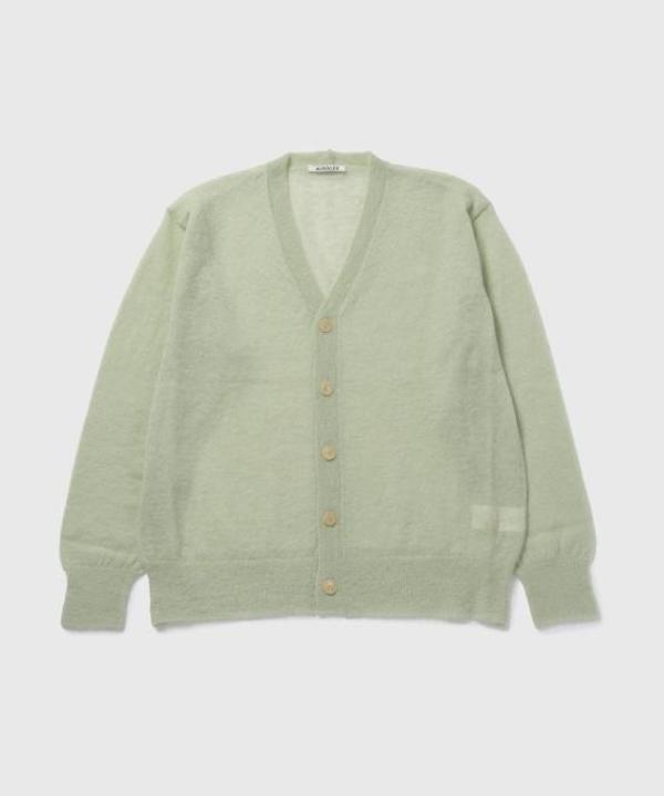 Auralee A25SC01FG Cardigan - Pale Green