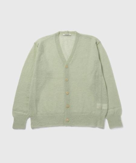 Auralee Shetland Wool Cashmere Knit Cardigan - Top Beige | Garmentory