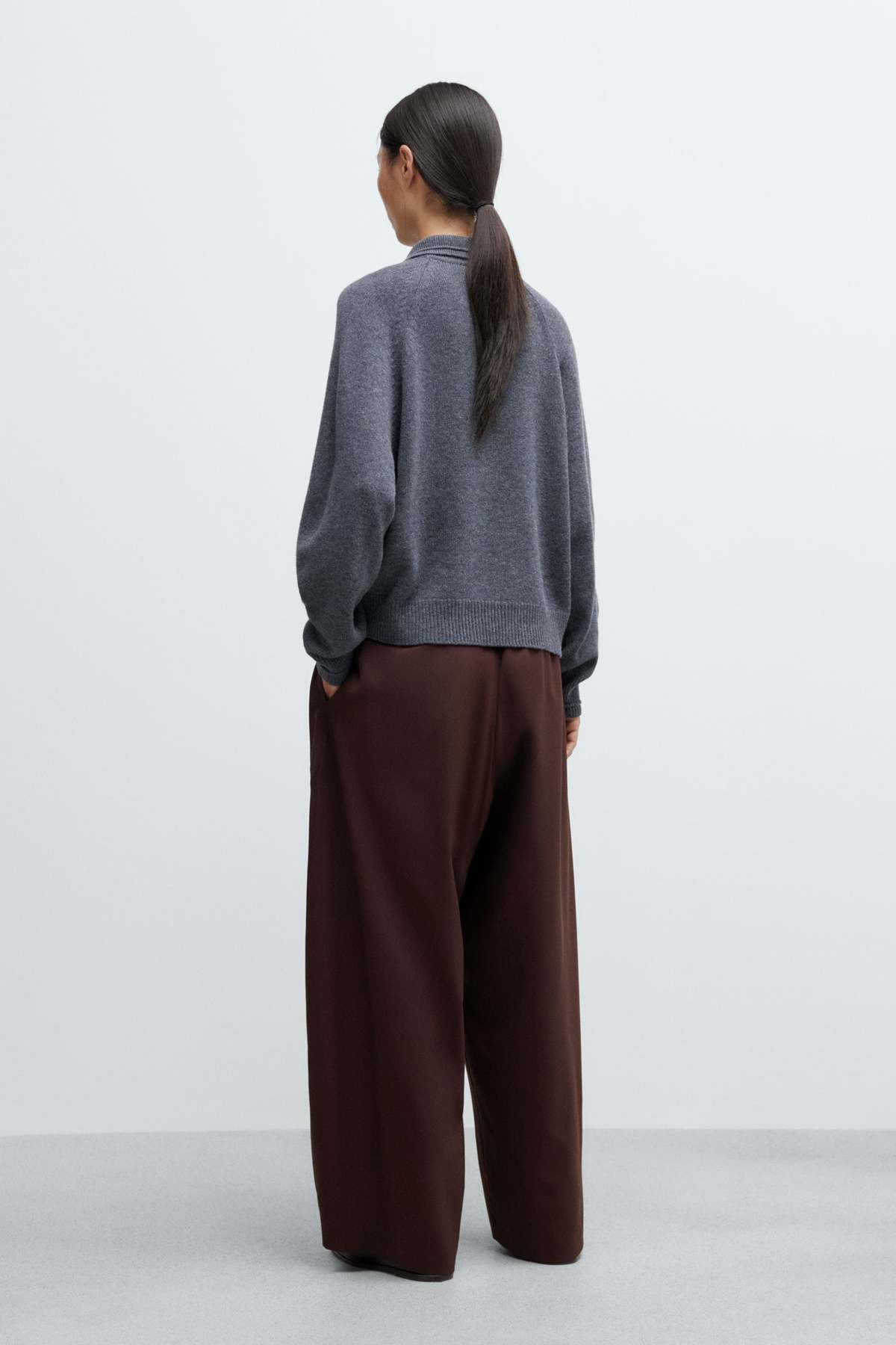 Cordera Merino Wool Polo Sweater - Gray - Image 2 of 4