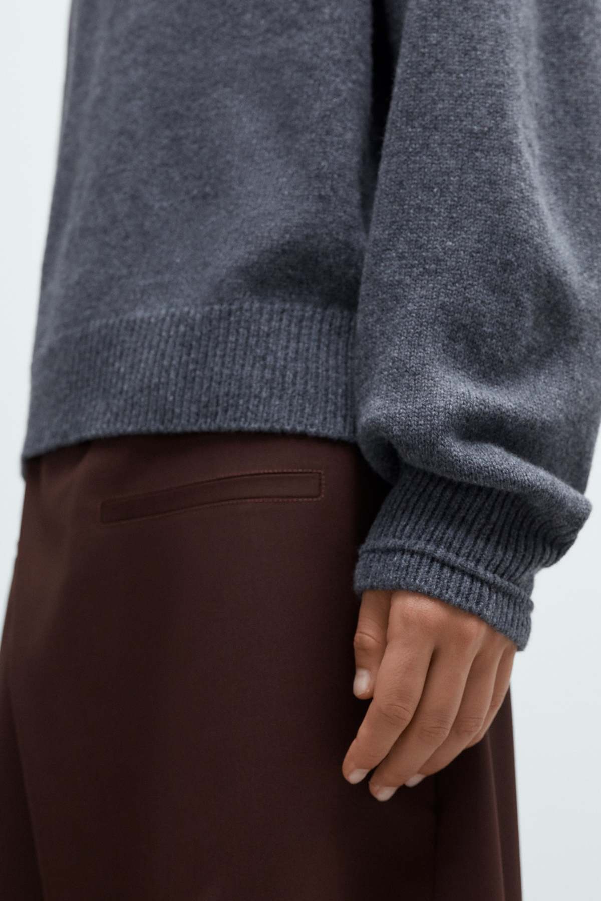 Cordera Merino Wool Polo Sweater - Gray - Image 3 of 4