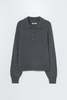 Cordera Merino Wool Polo Sweater - Gray - Thumbnail 4