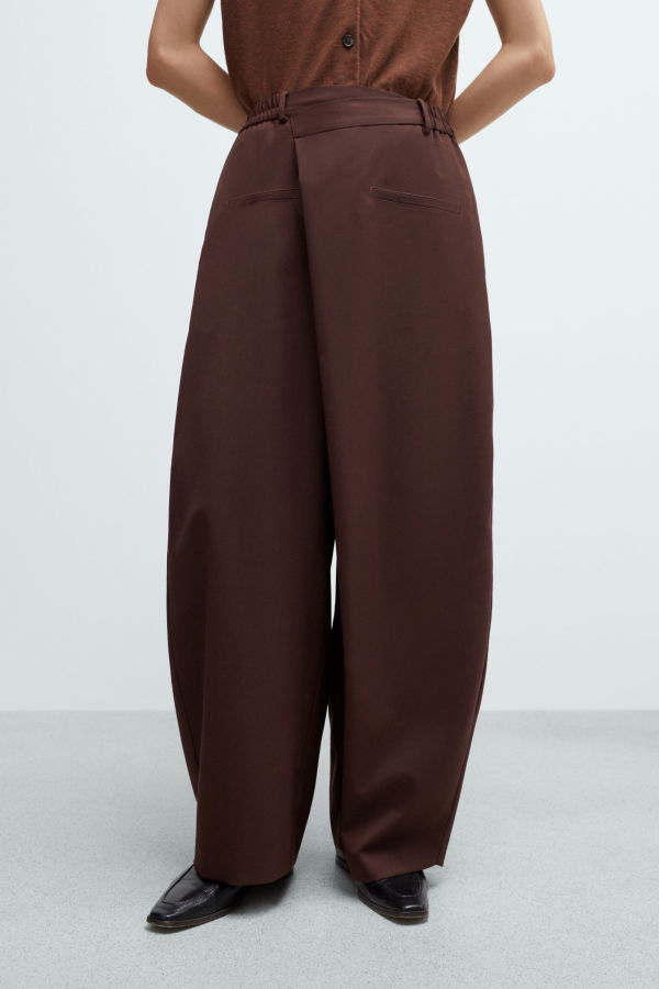 Cordera Tailored Crossover Pants - Burgundy