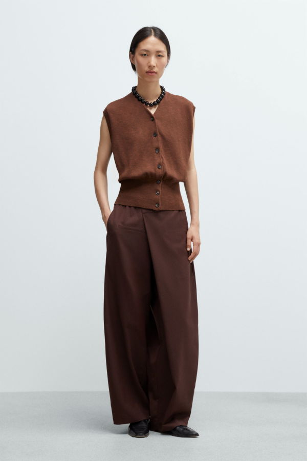 Cordera Tailored Crossover Pants - Burgundy