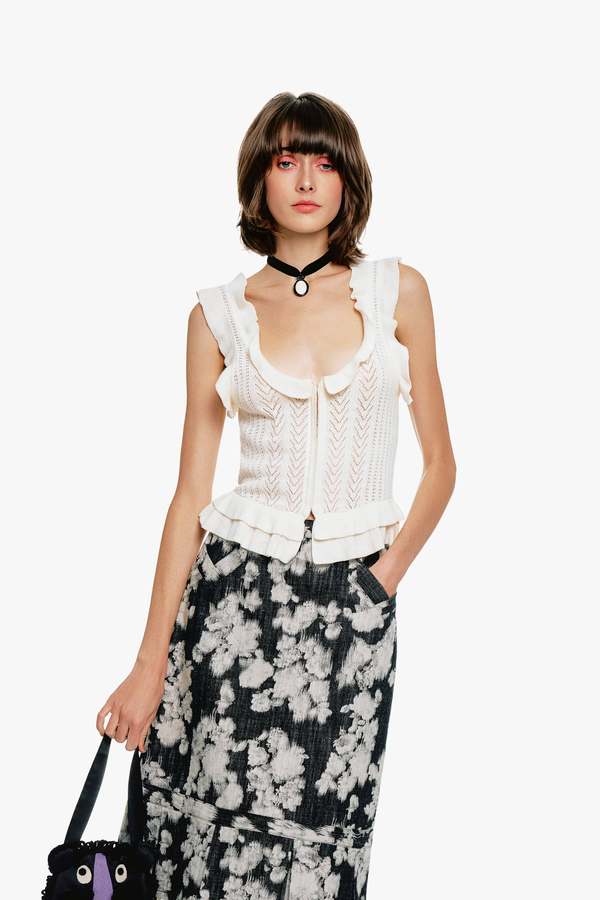 Anna Sui Victorian Pointelle Knitwear Camisole Anna Sui Victorian Pointelle Knitwear Camisole