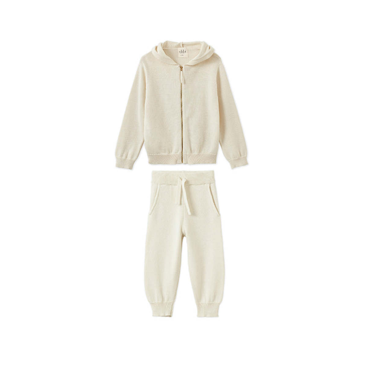 Kids Vild House of Little Knitted Baby Zip Cardigan & Jogger Set - Ecru - Image 1 of 1