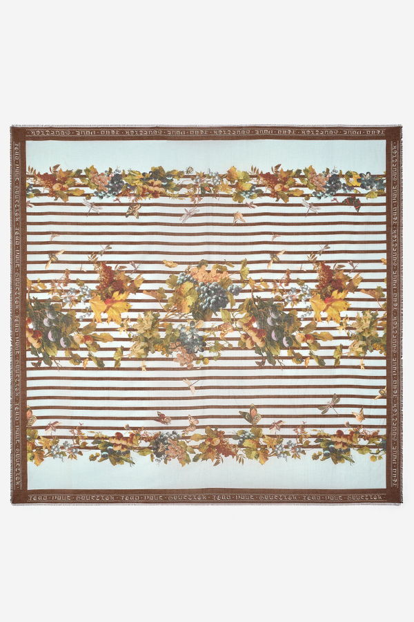 Jean Paul Gaultier Mariniere Grape Silk Scarf