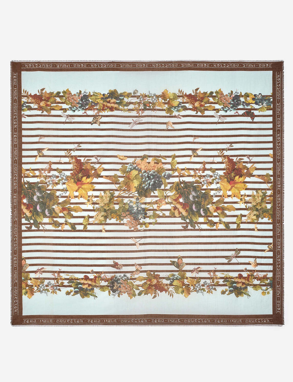 Jean Paul Gaultier Mariniere Grape Silk Scarf - Image 1 of 1