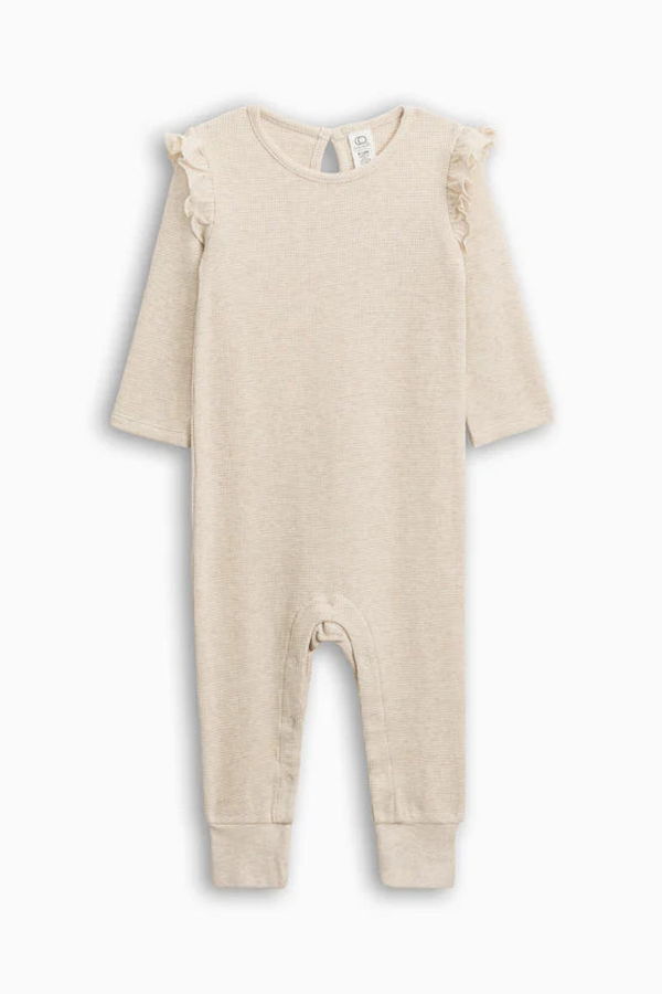 KIDS colored organics Mila Waffle Knit Flutter Sleeve Romper