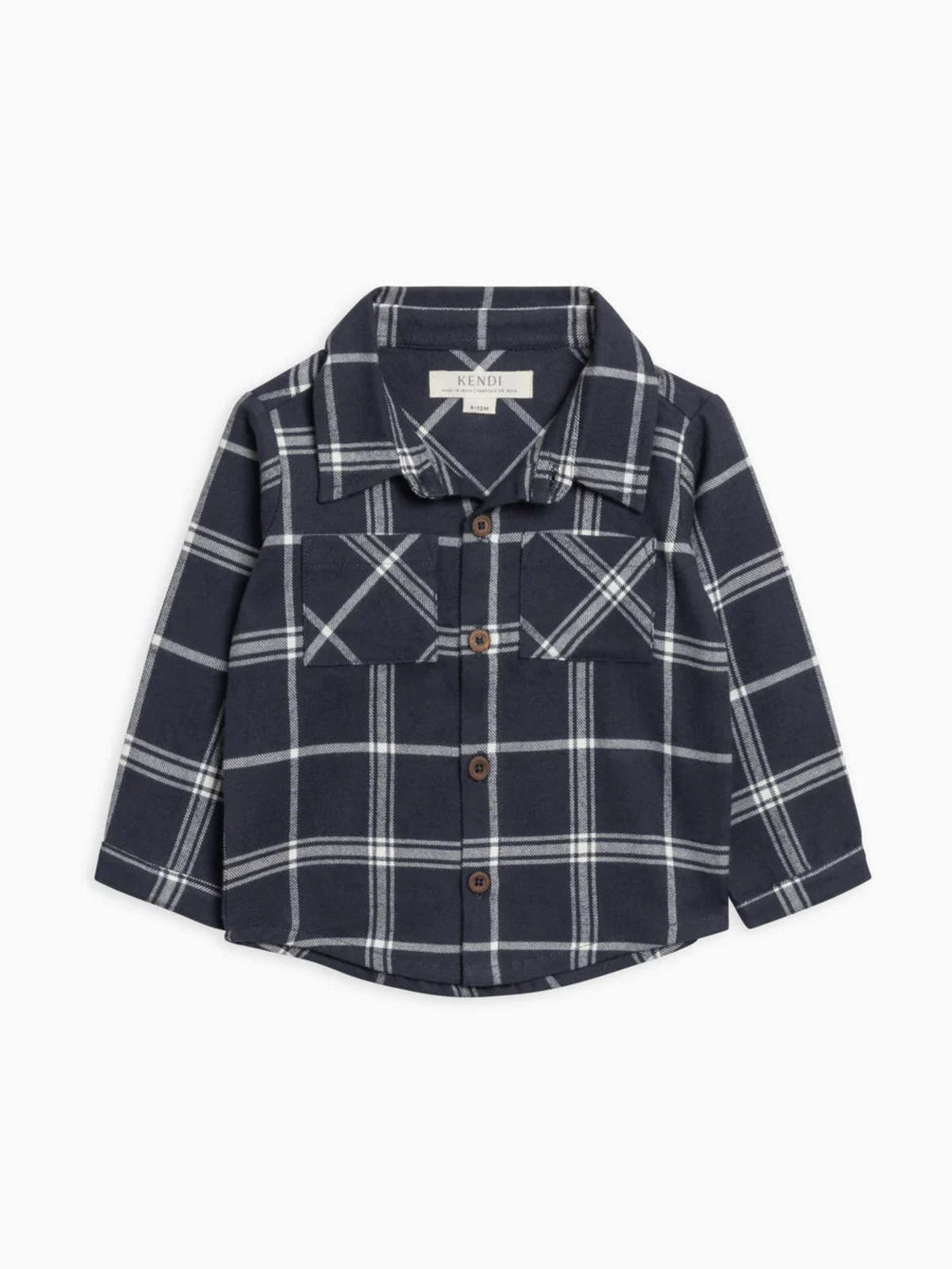 KIDS colored organics Lev Flannel Long Sleeve Collared Shirt - Image 1 of 2