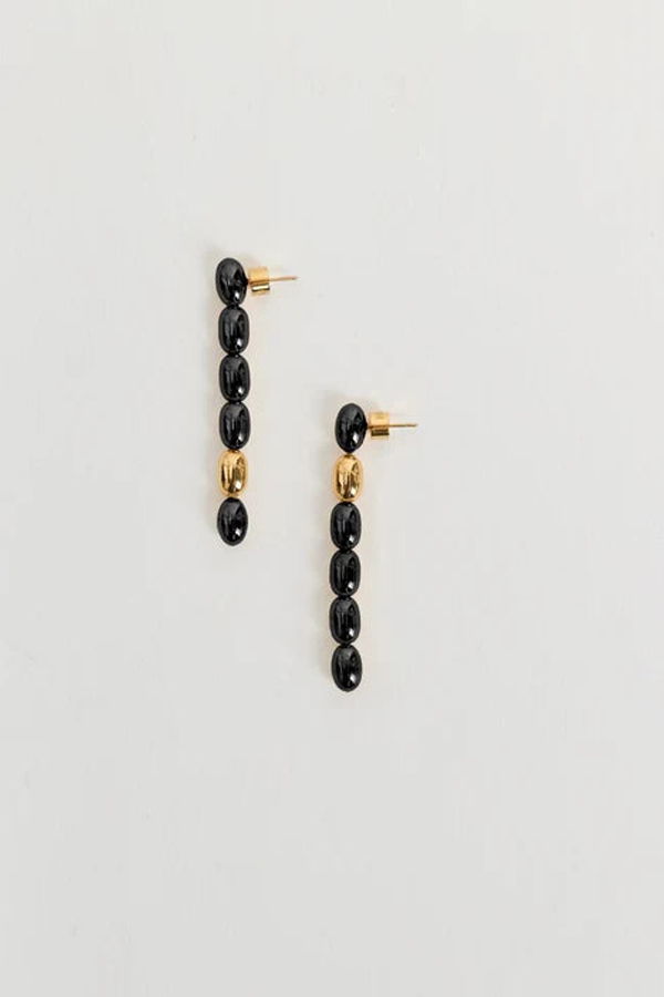 Heaven Mayhem Edith Earrings - Black/Gold