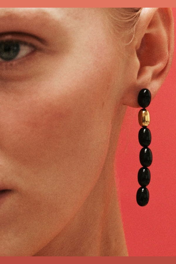 Heaven Mayhem Edith Earrings - Black/Gold