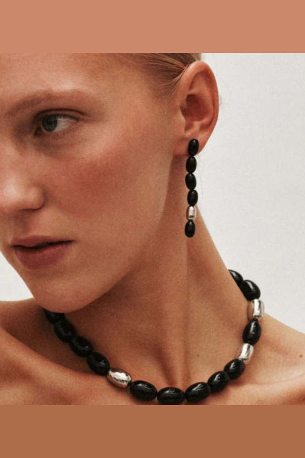 Heaven Mayhem Edith Earrings - Black/Silver