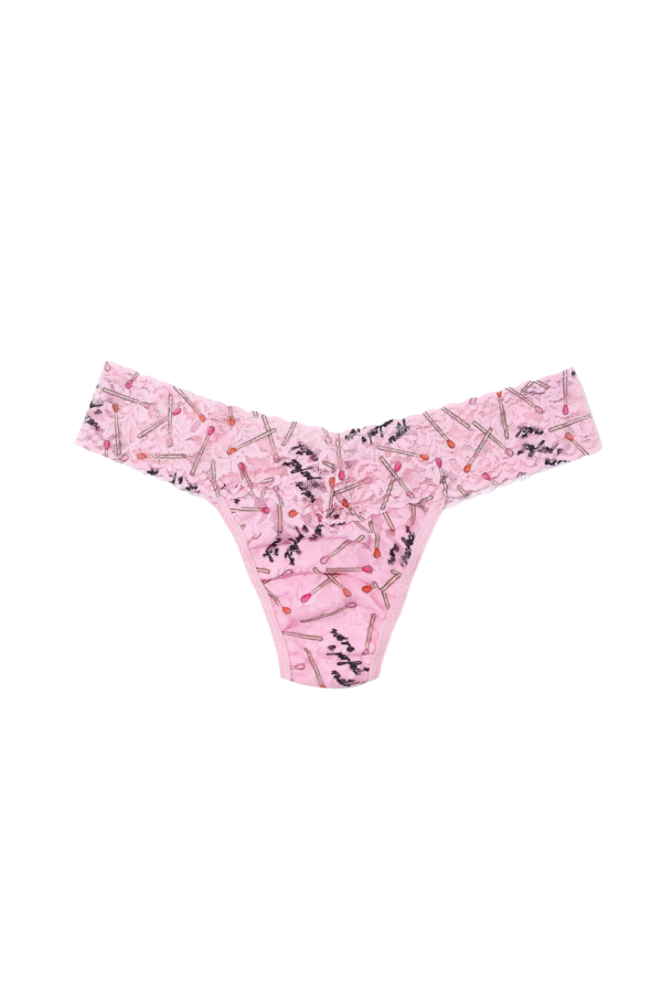 Hanky Panky Printed Lowrise Thong Wrapped - Perfect Match Pink
