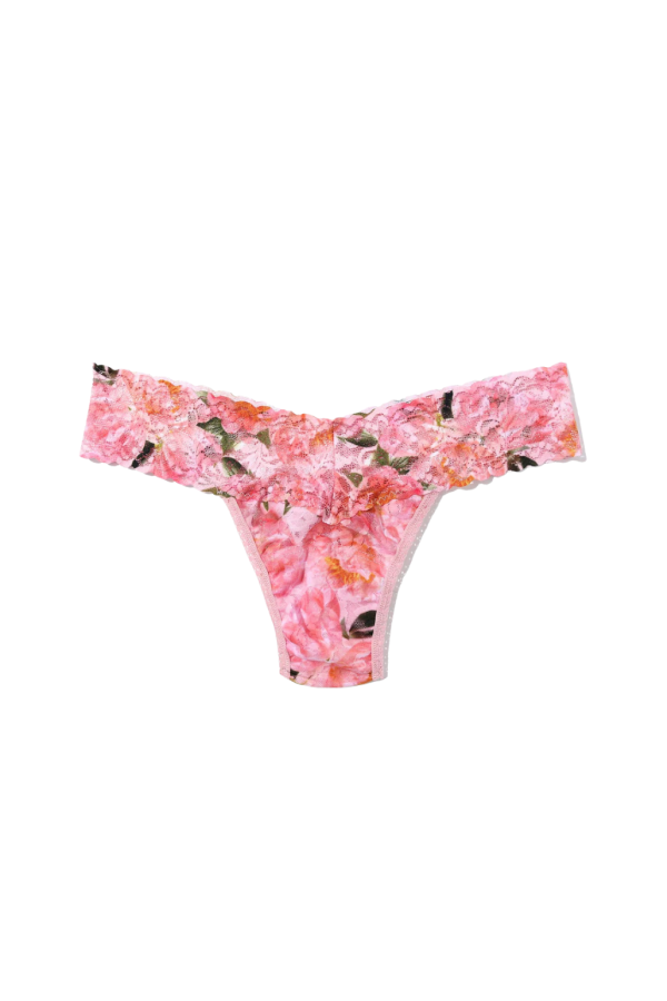 Hanky Panky Printed Lowrise Thong - Dancing Petals Pink