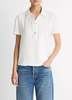 VINCE Crepe Short Sleeve Polo - Off White - Thumbnail 1