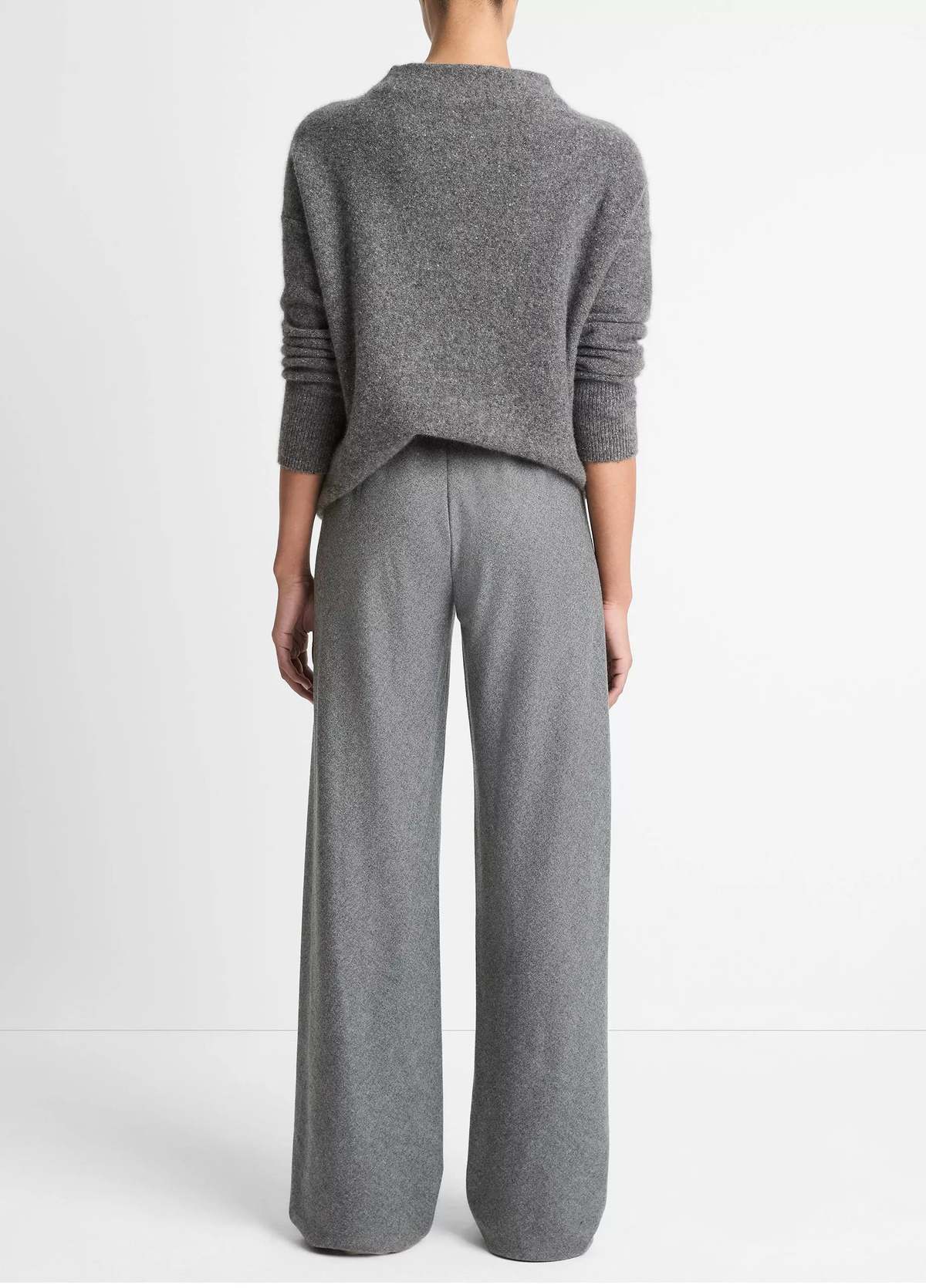 VINCE High Waist Wool Blend Bias Pant - Heather Grey - Image 2 of 2