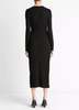VINCE L/S Side Drape Dress - Black - Thumbnail 2