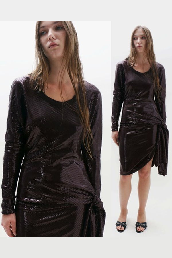 Talia Byre Tie Dress - Burgundy