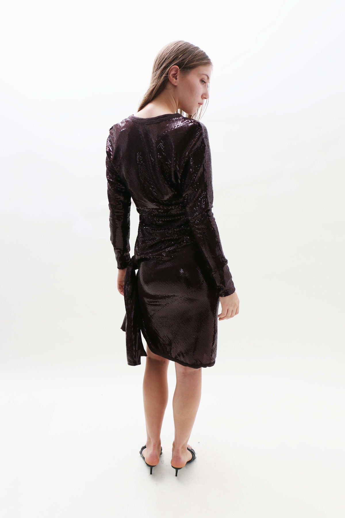 Talia Byre Tie Dress - Burgundy - Image 6 of 6