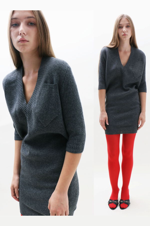 Talia Byre Cashmere Dress - Grey