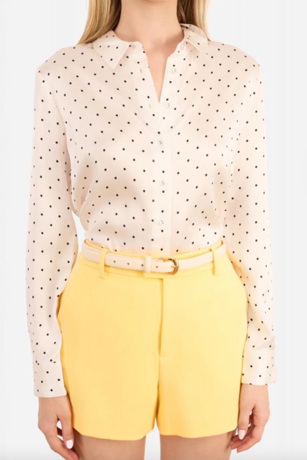 Cami NYC Crosby Silk Blouse - Pin Dot