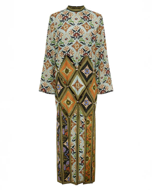 ALEMAIS Cece Spliced Midi Dress - Green