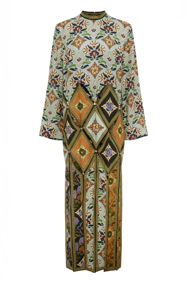 ALEMAIS Cece Spliced Midi Dress - Green