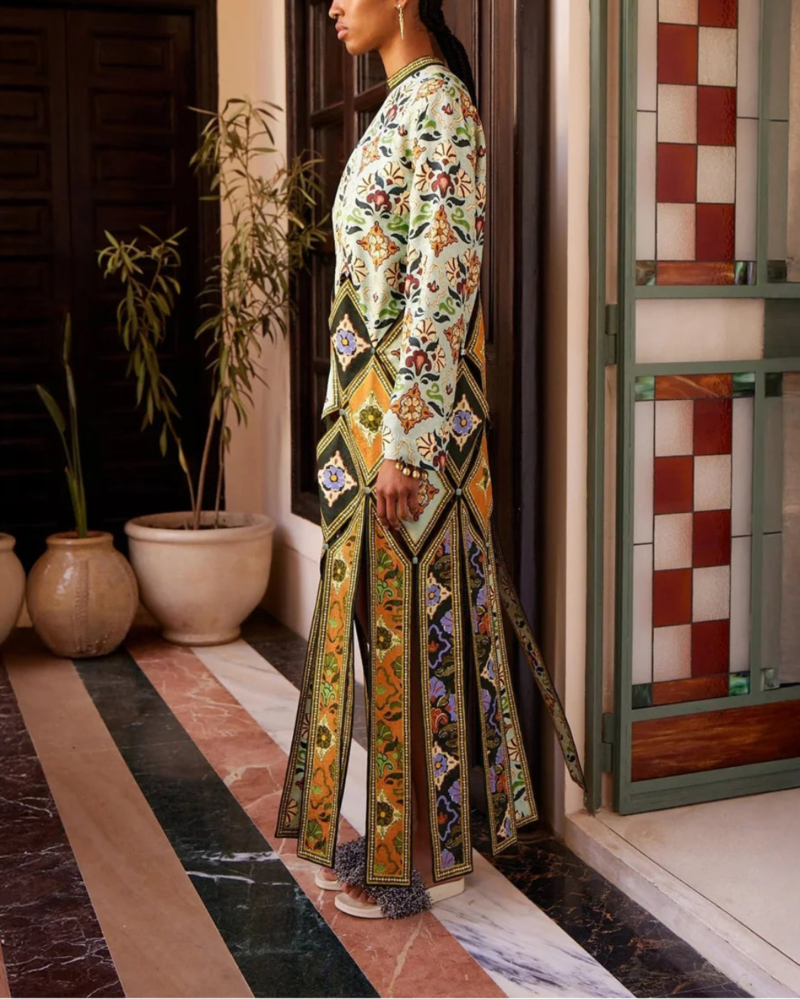 ALEMAIS Cece Spliced Midi Dress - Green