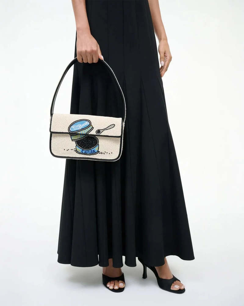 Staud Tommy Beaded Bag Caviar Dreams - Cream