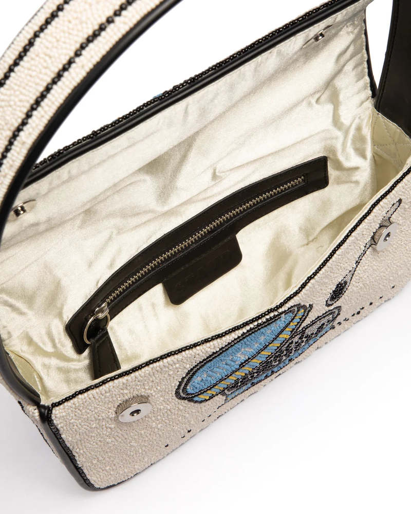 Staud Tommy Beaded Bag Caviar Dreams - Cream