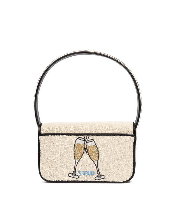 Staud Tommy Beaded Bag Caviar Dreams - Cream