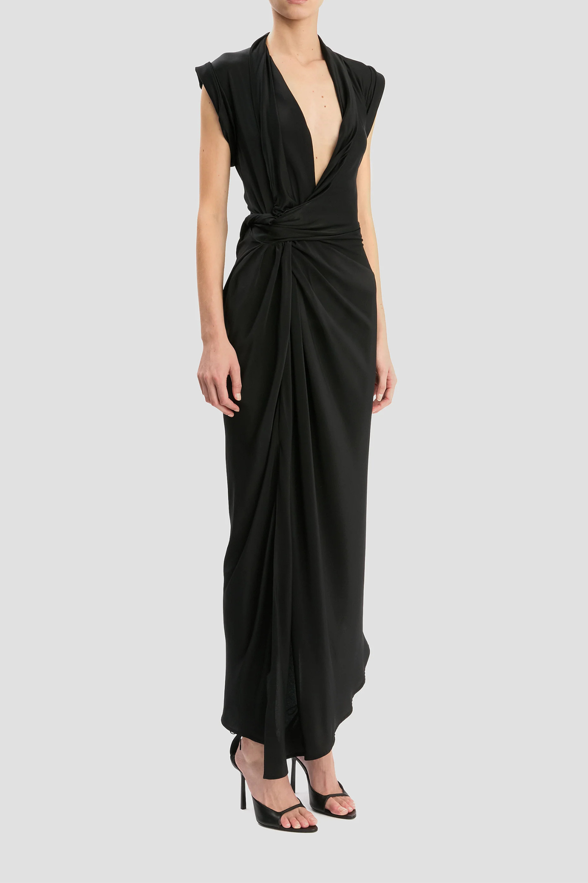 Victoria Beckham Twist Detail CDC Dress - Black - Image 3 of 4