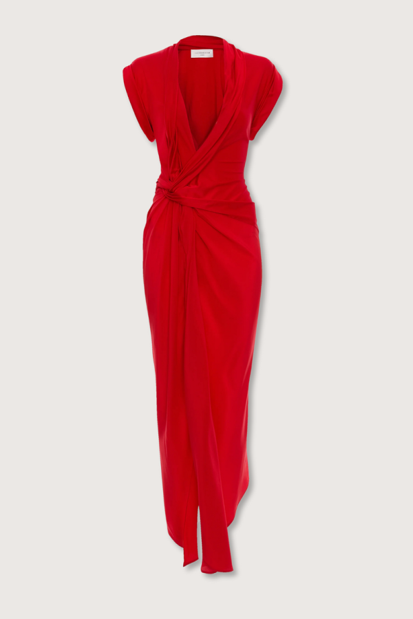 Victoria Beckham Twist Detail CDC Dress - Red