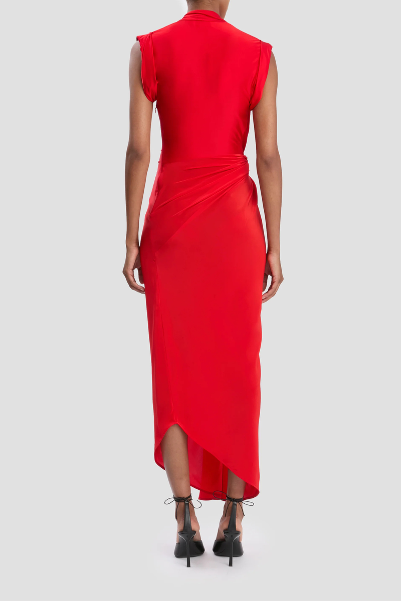 Victoria Beckham Twist Detail CDC Dress - Red