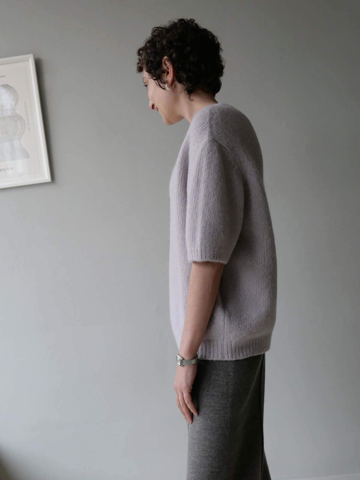 LAUREN MANOOGIAN Loft Short Sleeve Crewneck - Lavender - Image 3 of 4