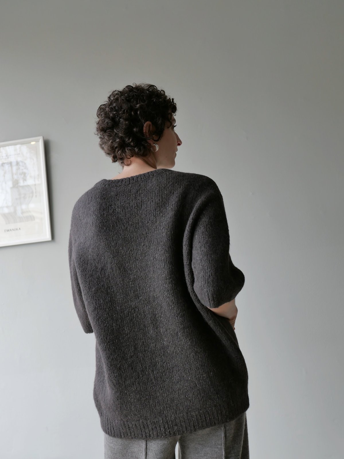 LAUREN MANOOGIAN Loft Short Sleeve Crewneck - Coal - Image 4 of 5