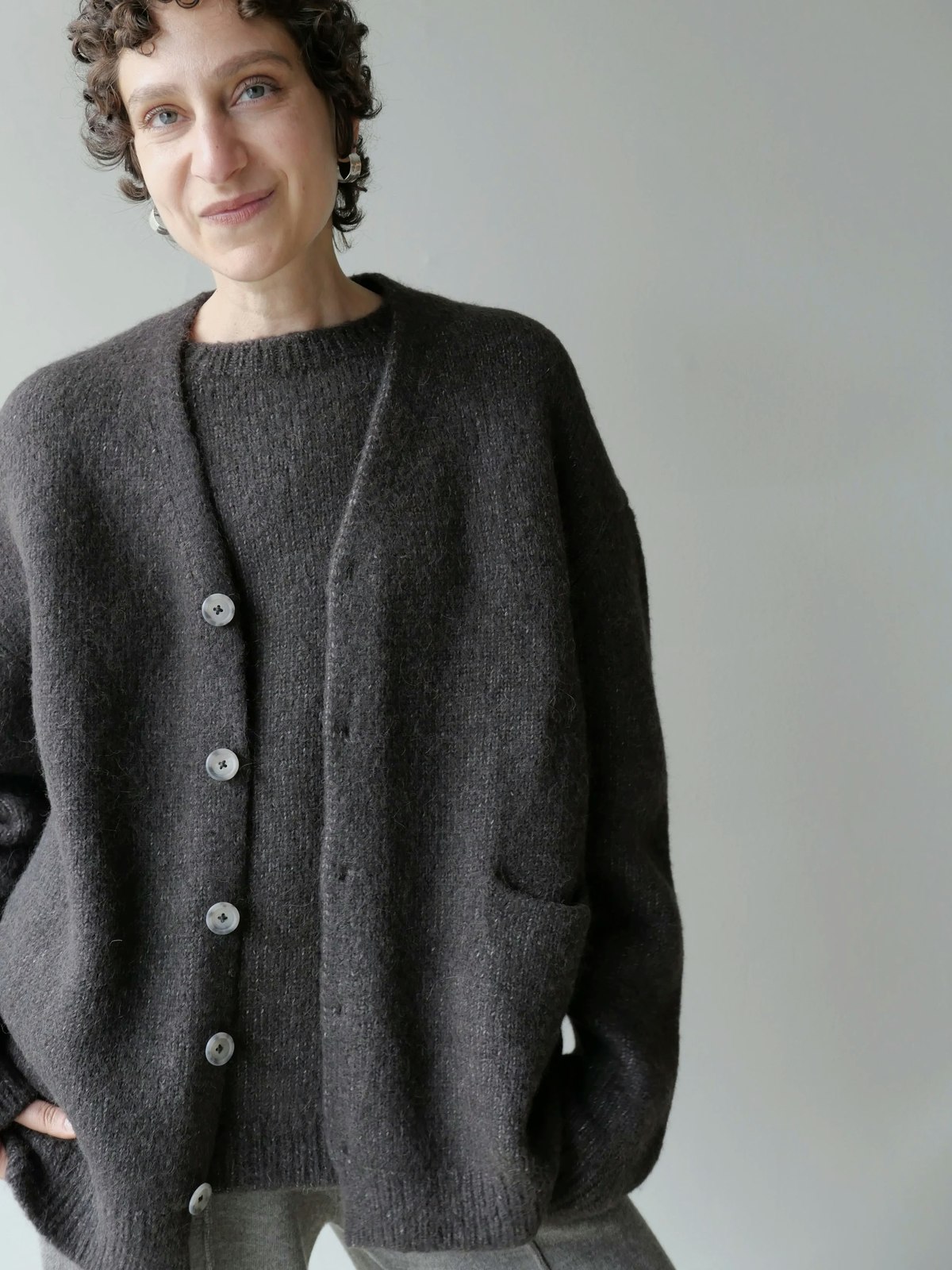 Lauren Manoogian Loft Cardigan - Coal - Image 1 of 4