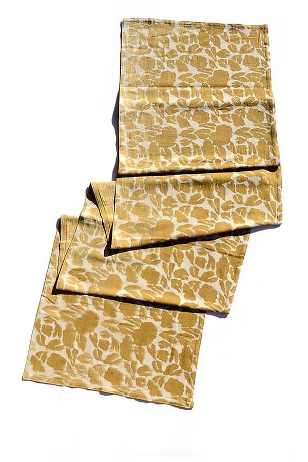 Ichcha Mustard Cotton Table Runner Yan