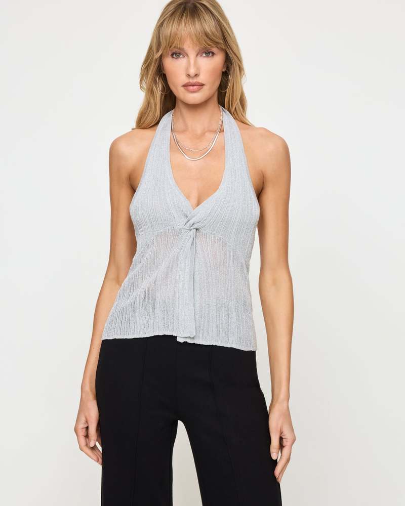 L*Space Callie Halter Tank - Metallic Silver