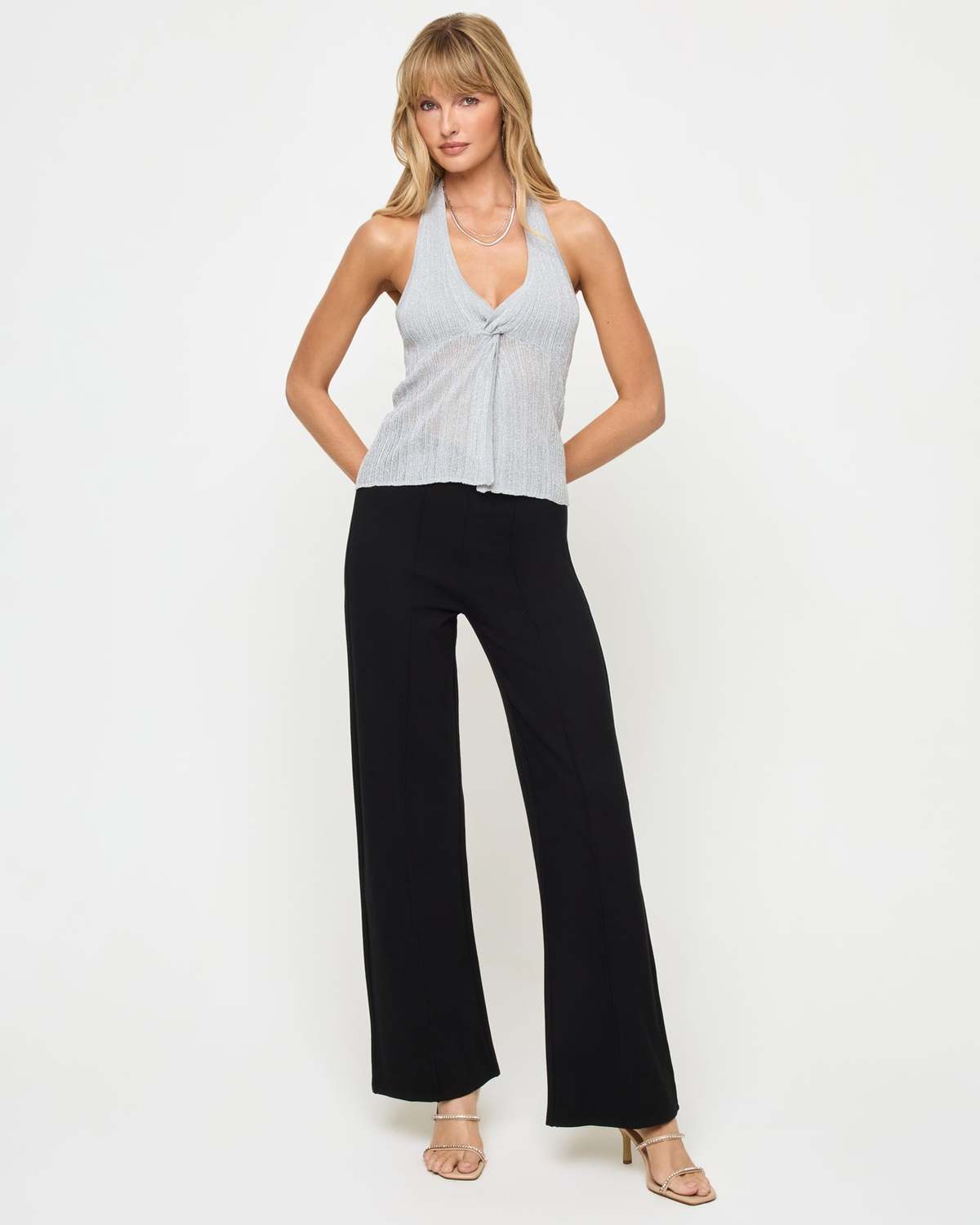 L*Space Callie Halter Tank - Metallic Silver - Image 4 of 6