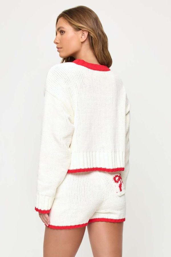 L*Space Take A Bow Short - Cream/Red