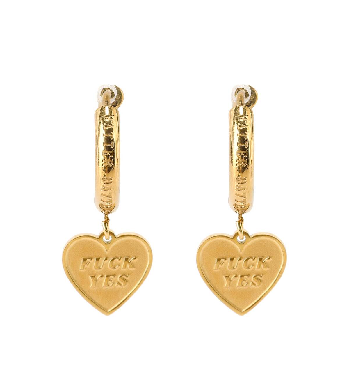 MATTER MATTERS Fuck Yes & :) Hoops - Gold - Image 1 of 6
