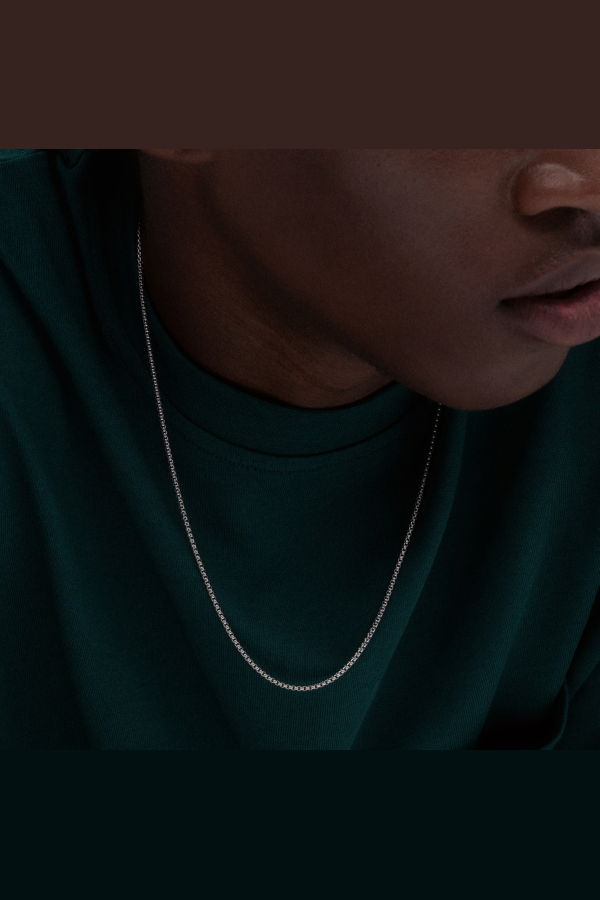 Hey Harper Round Box Chain Necklace - Silver