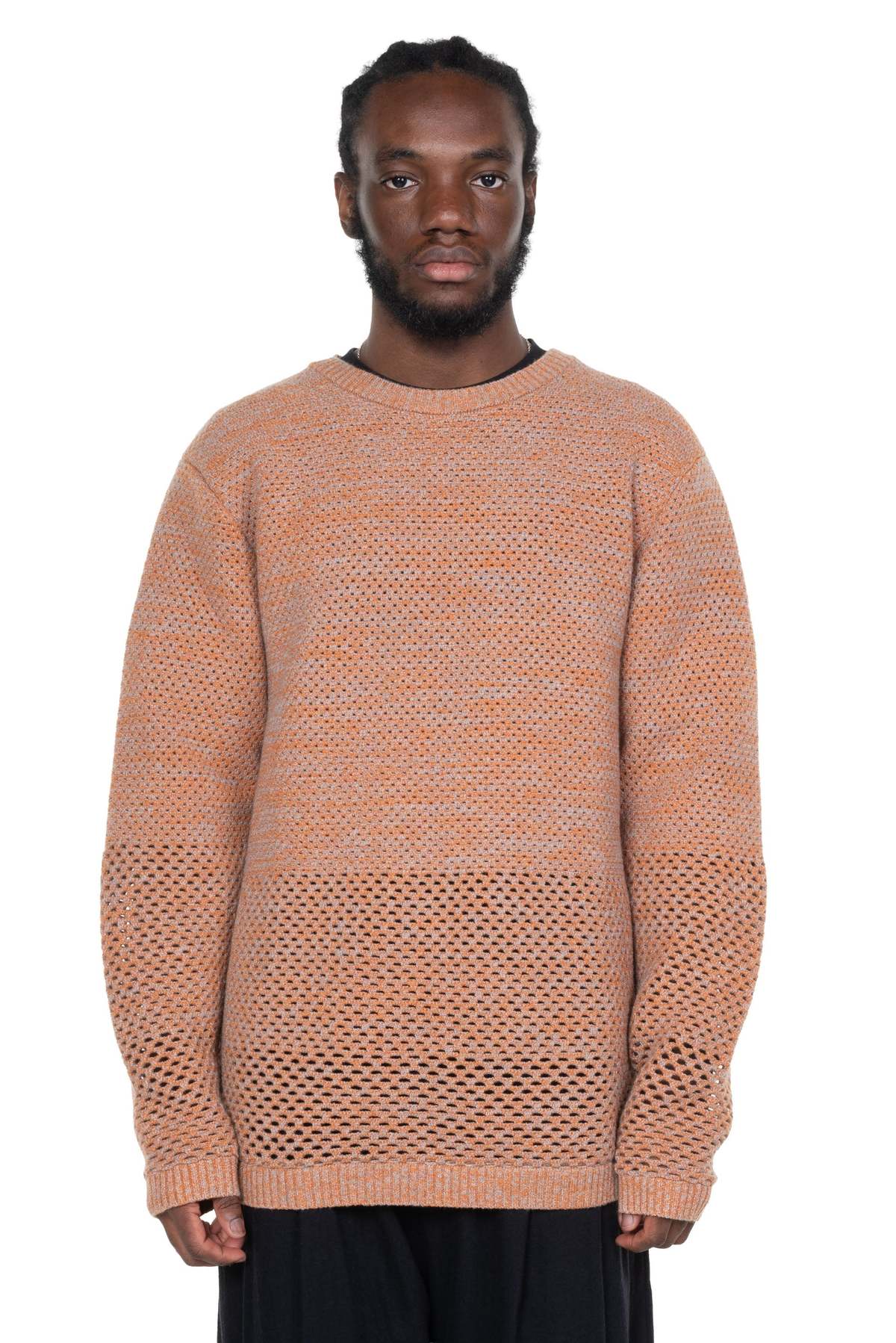 Isa Boulder Solid Crochet Crewneck Sweater - Image 1 of 4