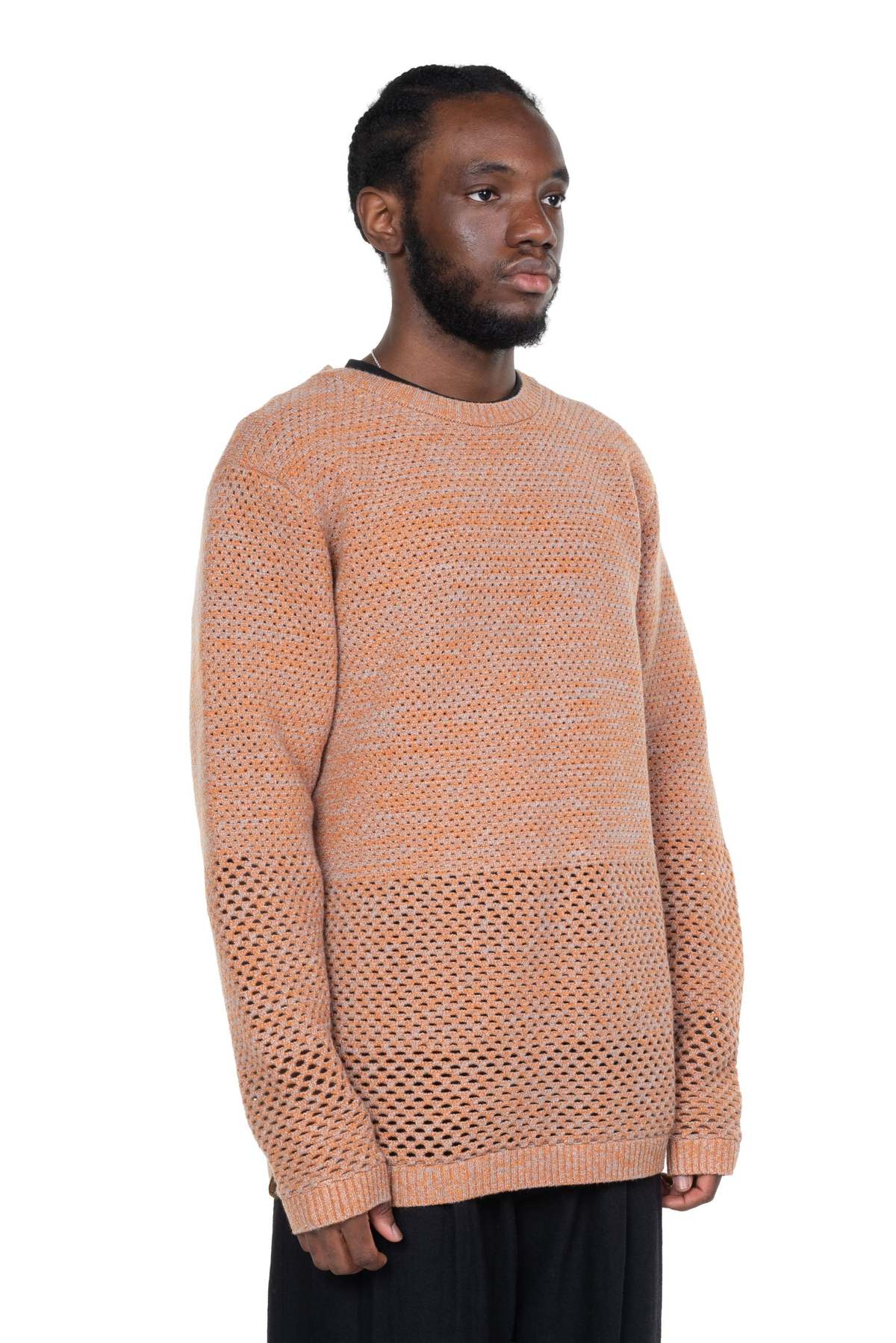 Isa Boulder Solid Crochet Crewneck Sweater - Image 2 of 4